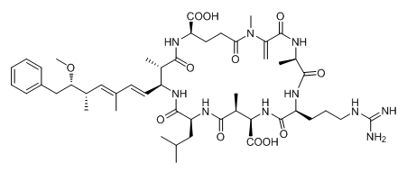 Cyclo[2,3-didehydro-N-methylalanyl-D-alanyl-L-leucyl-(3S)-3-methyl-D-b-aspartyl-L-arginyl-(2S,3S,4E,6E,8S,9S)-3-amino-9-methoxy-2,6,8-trimethyl-10-phenyl-4,6-decadienoyl-D-g-glutamyl]